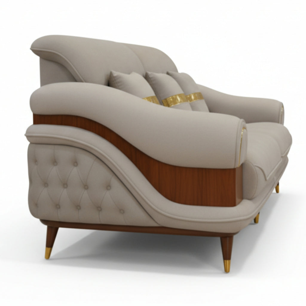 Moon 3-Seater Fabric Sofa - Comfortable & Modern Sofa for Living Rooms