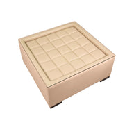 Gulf Modern Coffee Table  Elegant Leatherette & Glass Design for Living Rooms