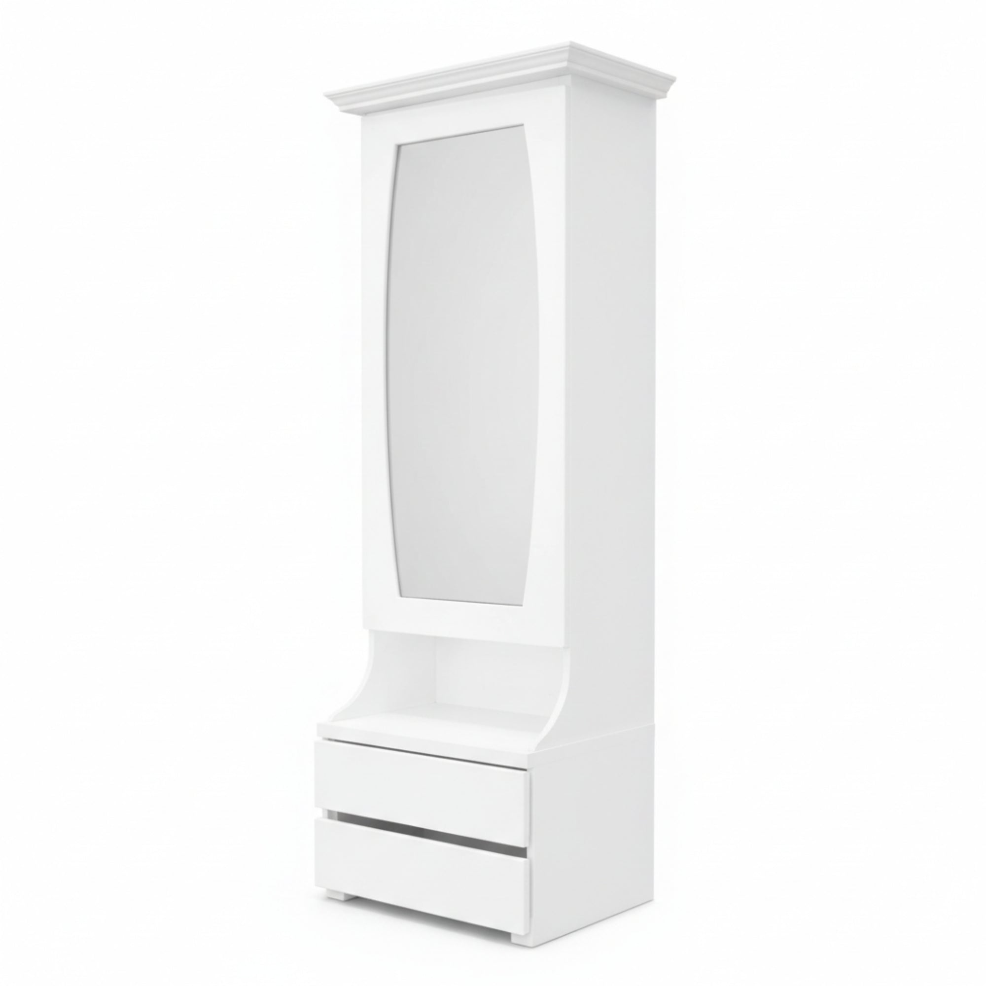 Pecon Dressing Table – Modern White Gloss Finish with Drawer Storage & Space-Saving Design