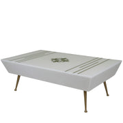 Mercy Coffee Table is available with a decorative white and gold-patterned top surface.