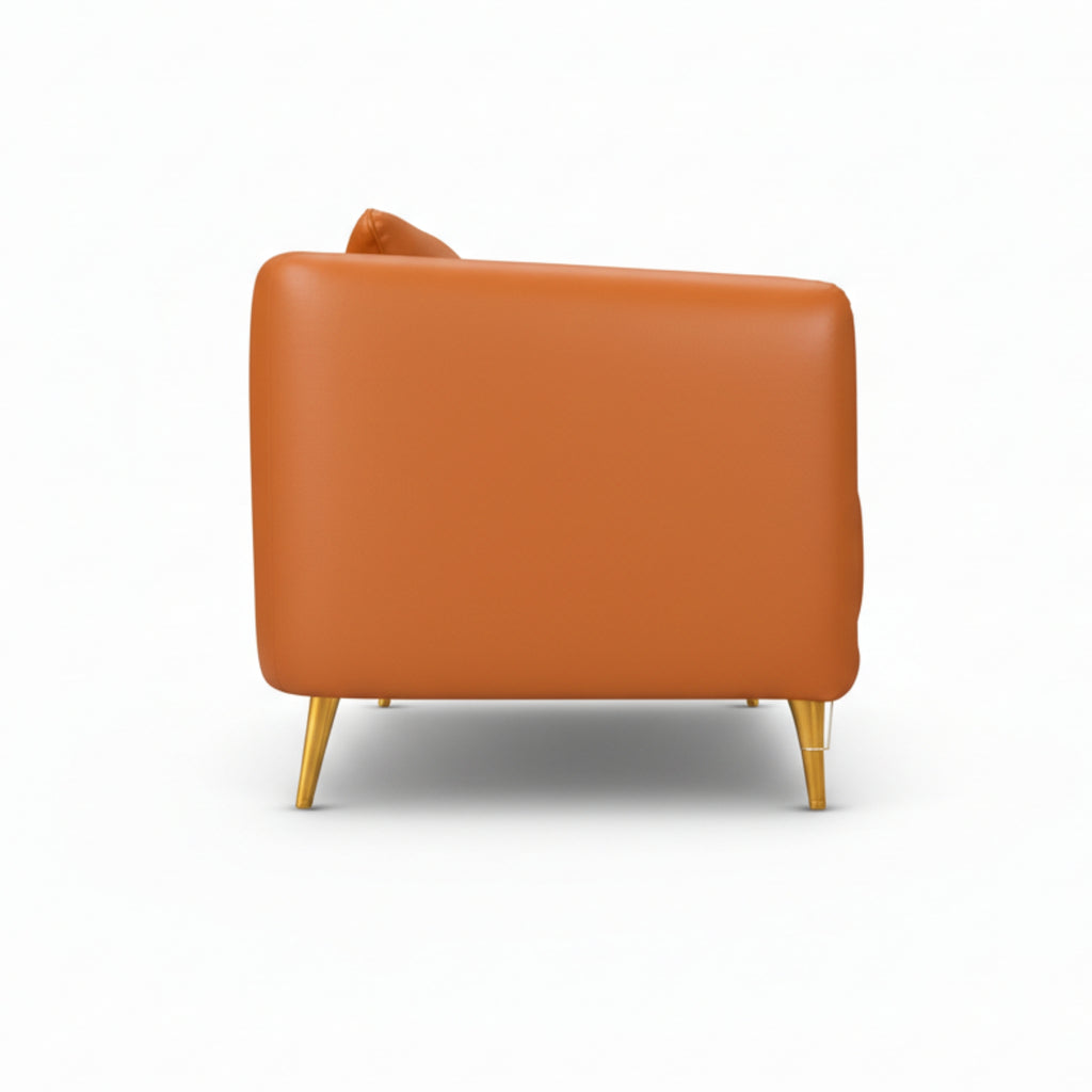 Erica Modern Maroon Leatherette Sofa – A Statement of Comfort & Style