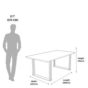 Stella dining table size diagram