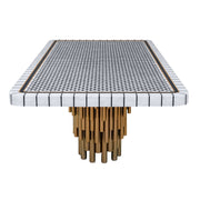 Epoxy 8-Seater Marble Dining Table Set  Premium SS Base Dining Furniture