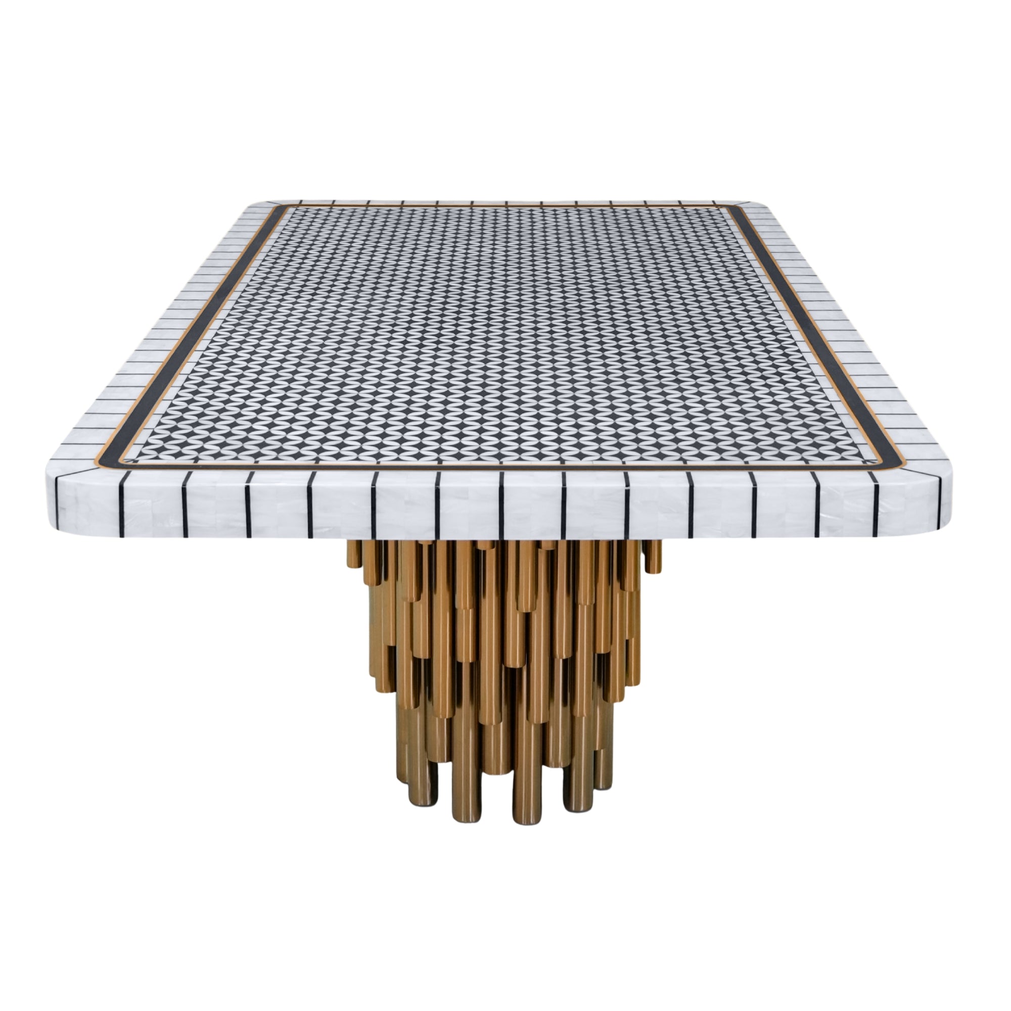 Epoxy 8-Seater Marble Dining Table Set – Premium SS Base Dining Furniture