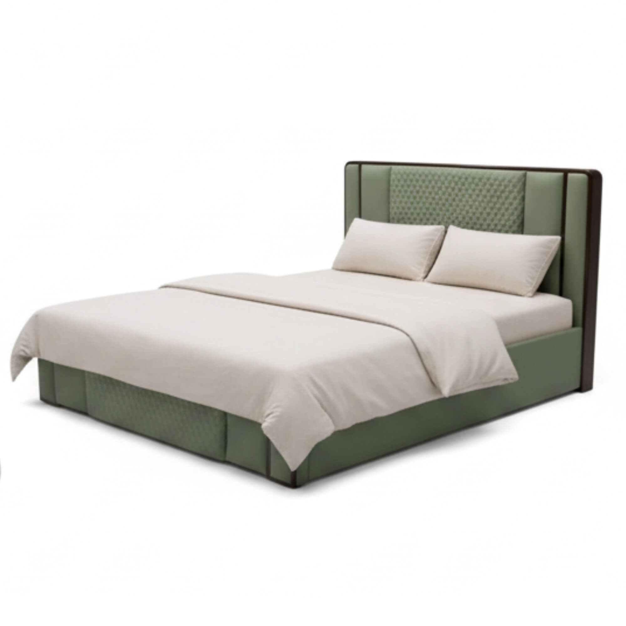 Milano Double Bed With Storage – Upholstered Frame with Cushioned Headboard