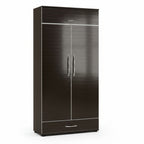 Ren 2 Door Wardrobe- Glossy Walnut Finish with Smart, Space-Saving Storage