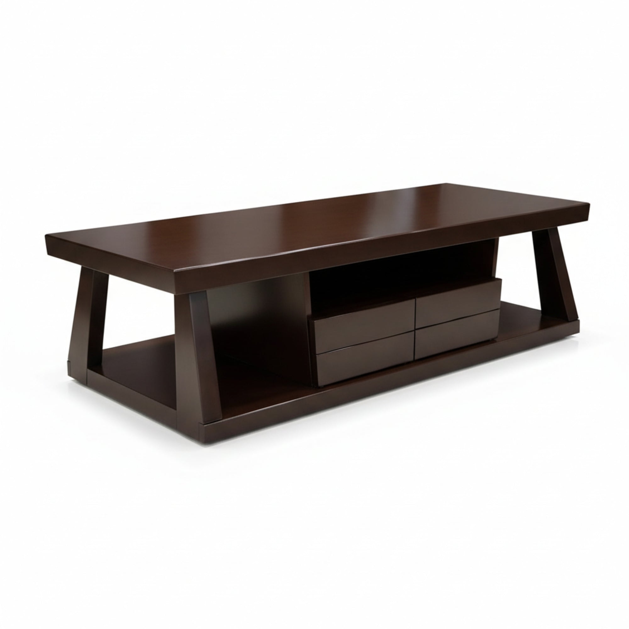 Miami Entertainment Unit- Modern Walnut Finish with Smart Storage & Style