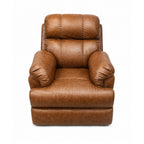 Front view of tan-brown power recliner chair | qivly:v1:h:635c36120a6fdb6b8fbb83a196b8e4de