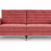 Munich 2 Seater Sofa: Compact Burgundy Suede with Modern Comfort and Style