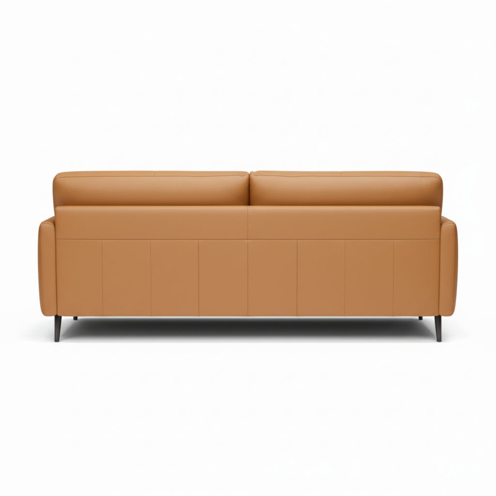 Salone 3-Seater Leather Sofa – Premium Mustard Leather Sofa for Living Rooms
