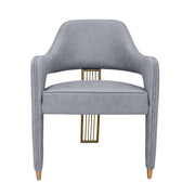 Epoxy grey dining armchair, front view