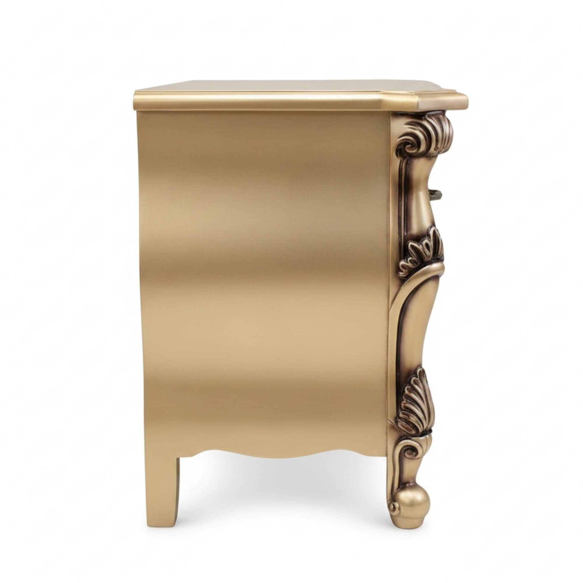 Harmony Night Stand- Elegant Curves with Luxe Gold Finish