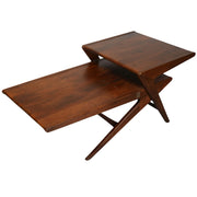 Rocket Coffee Table showcases functional layout and surface areas of both the upper and lower tiers.