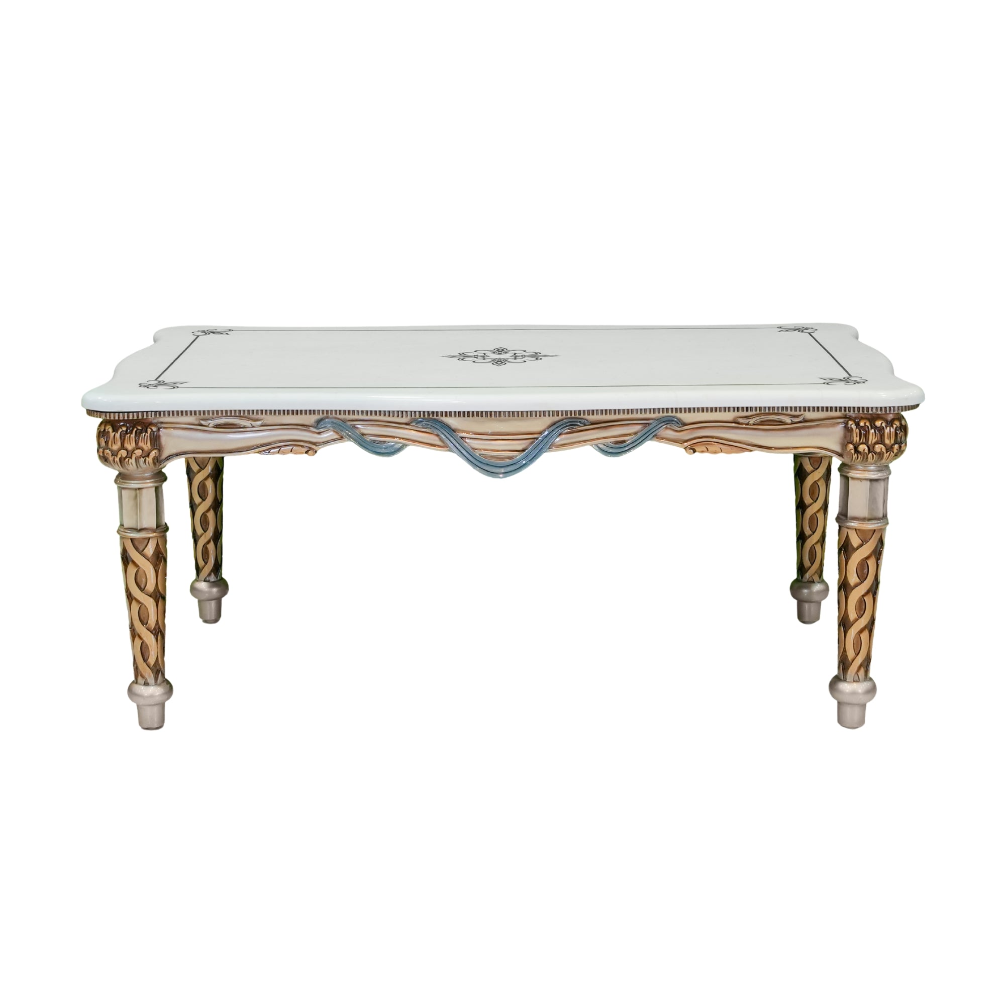 Sapphire 6-Seater Marble Dining Set – A Statement of Royal Elegance