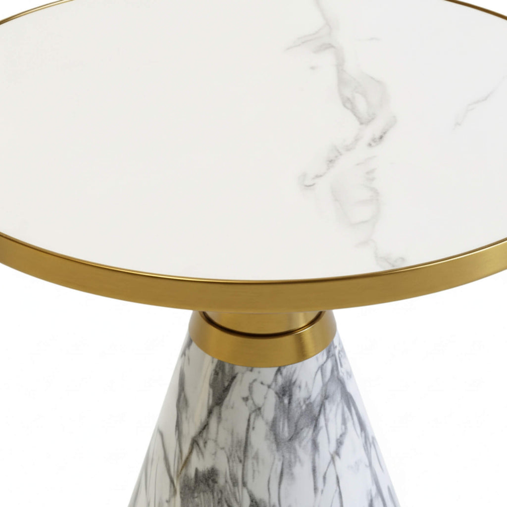 Hening End Table A57 – White & Gold Modern Side Table for Living Spaces