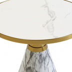 Hening End Table A57 – White & Gold Modern Side Table for Living Spaces