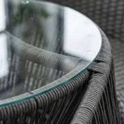 Milano Garden Furniture Set - 4 Chairs with Round Glass Top Table