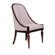 Seagull blush pink quilted Litchi dining chair, three-quarter view