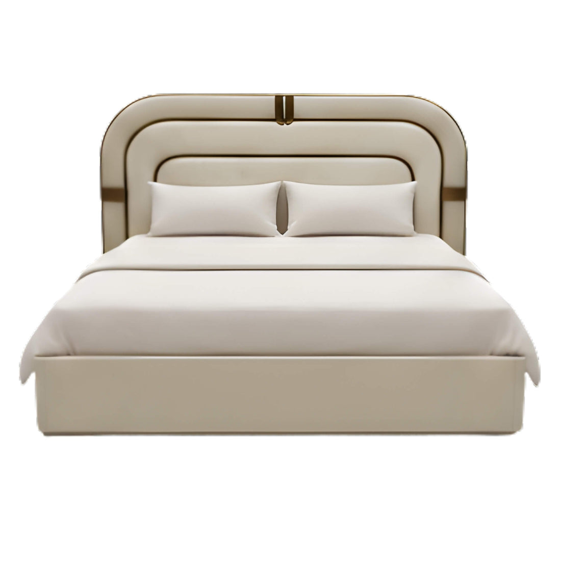 Rustic King Bed With Storage – Upholstered Frame with Statement Layered Headboard