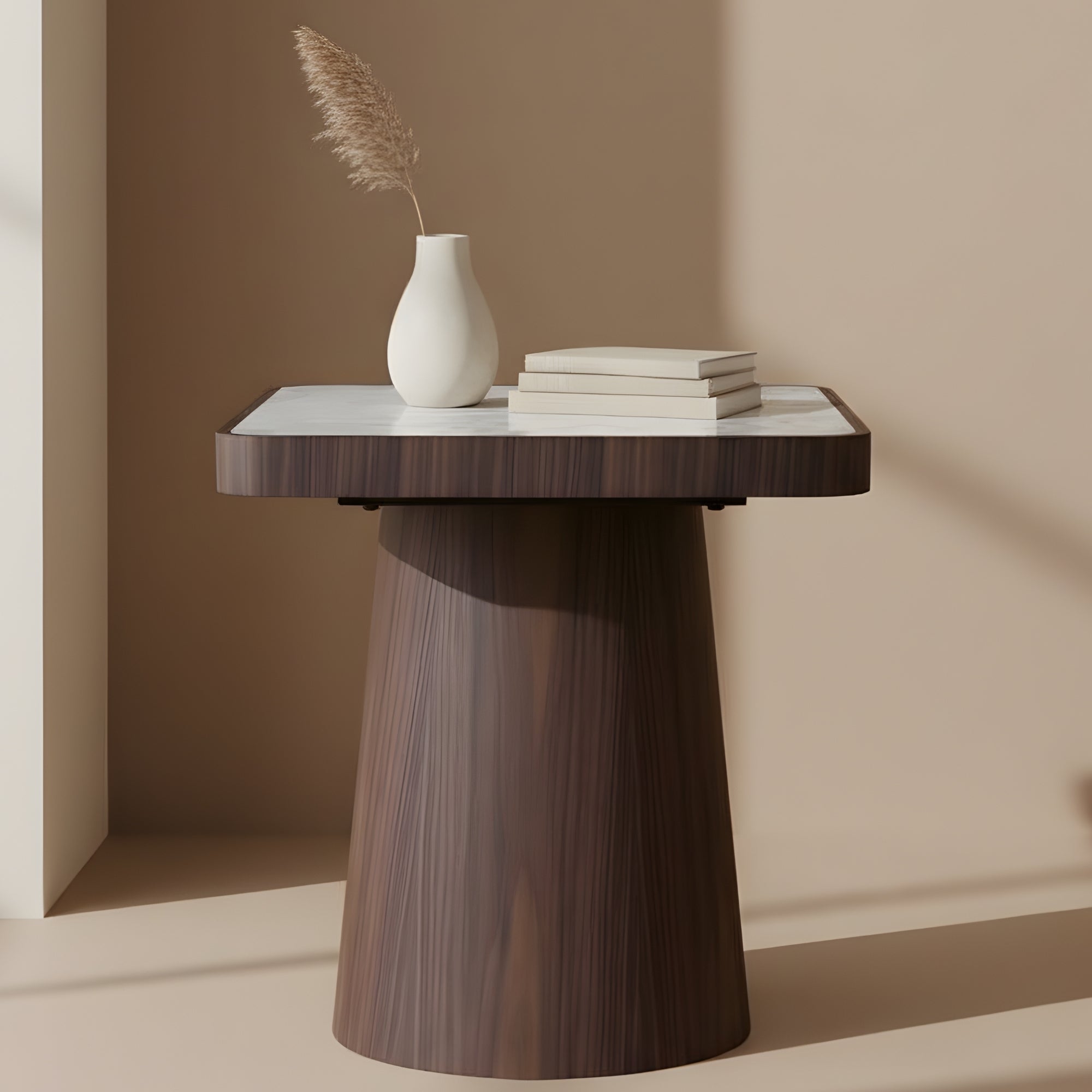 N464B End Table  Walnut Solid Wood Side Table for Modern Living