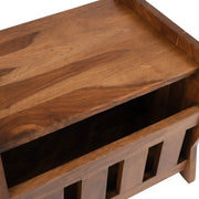 Rogar Magazine Rack- Wooden Slatted Organizer for Stylish and Accessible Reading Storage