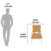 Pixel dining chair size diagram