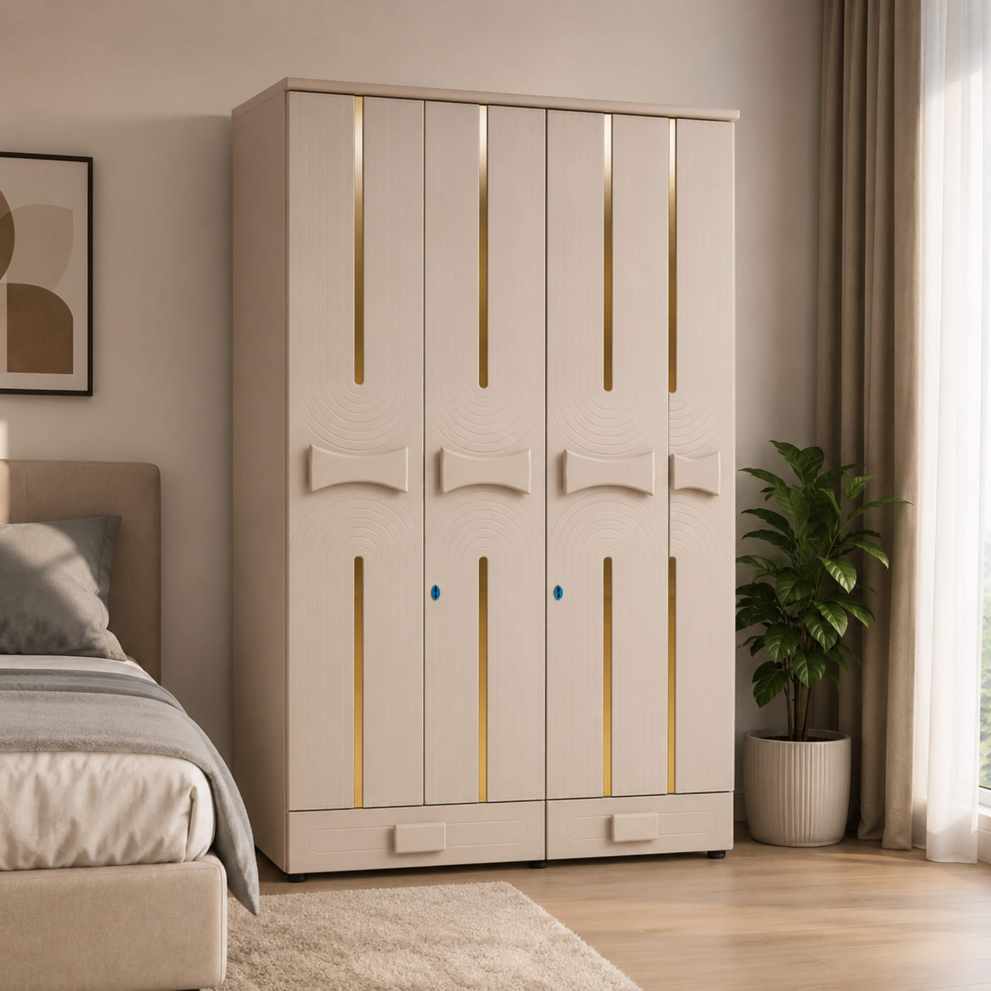 Funnel 3 Door Wardrobe – Statement Storage with Modern Detailing