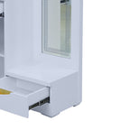 Floral Dressing Table  Glossy White Dressing Unit with Mirror & Storage