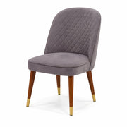 Crag grey quilted Naval dining chair, three-quarter view