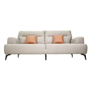 Compass Grey & Tan 3-Seater Fabric Sofa - Adjustable Backrest for Flexible Co