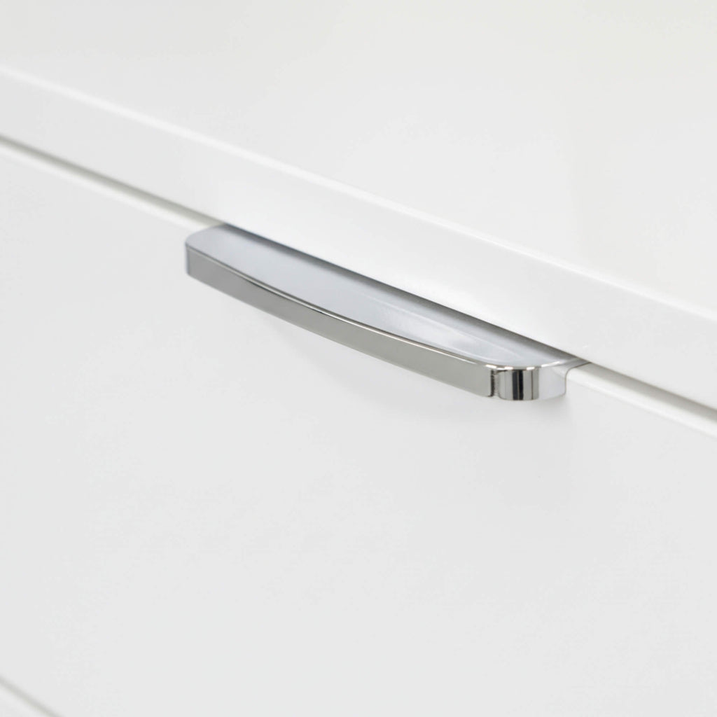 Charm Dressing Table’s under-desk storage drawer pulled open exhibits its clean interior compartment.
