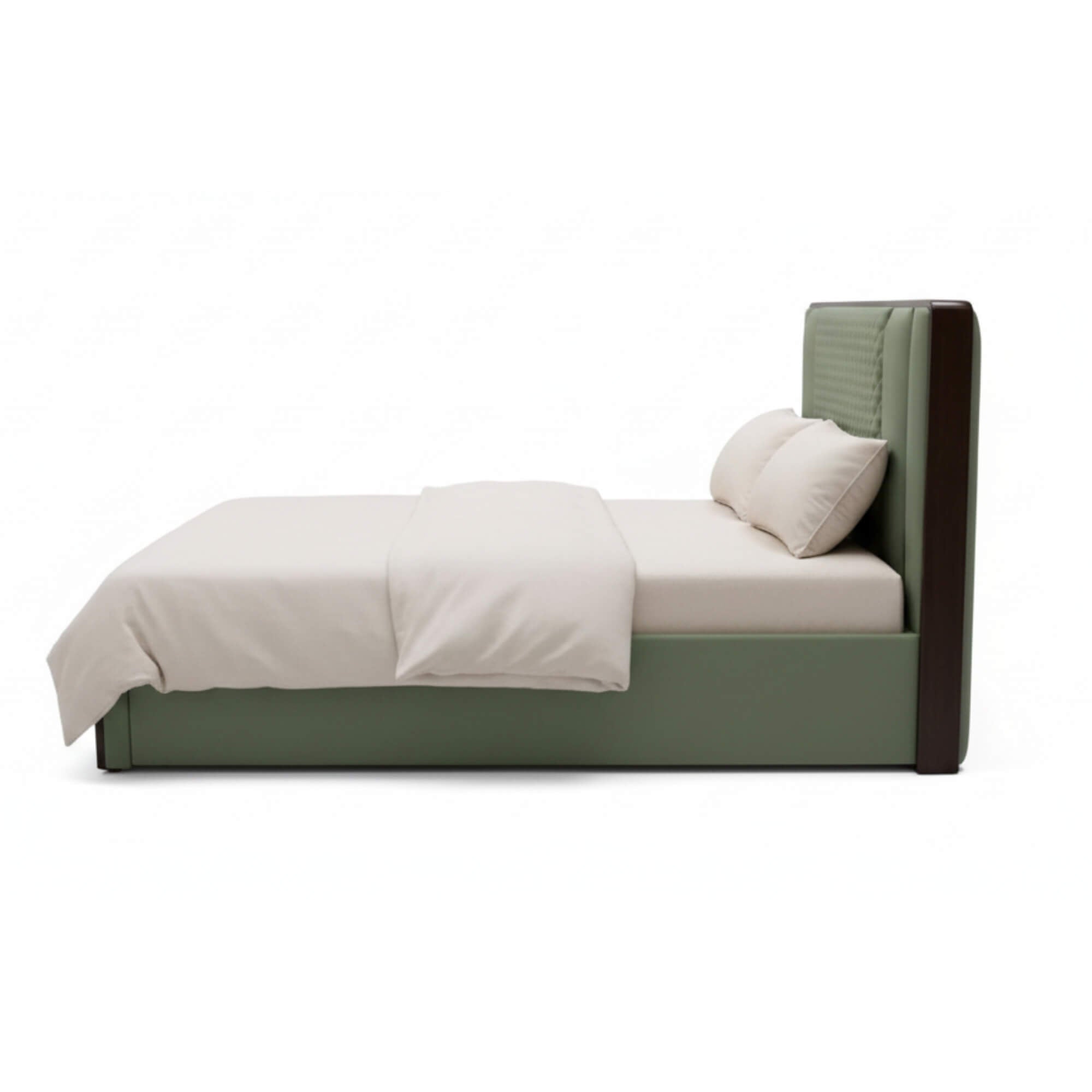 Milano Double Bed With Storage – Upholstered Frame with Cushioned Headboard