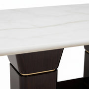 Spike Marble Table 6+1 Seater – Bold Geometry with Luxe Marble Appeal