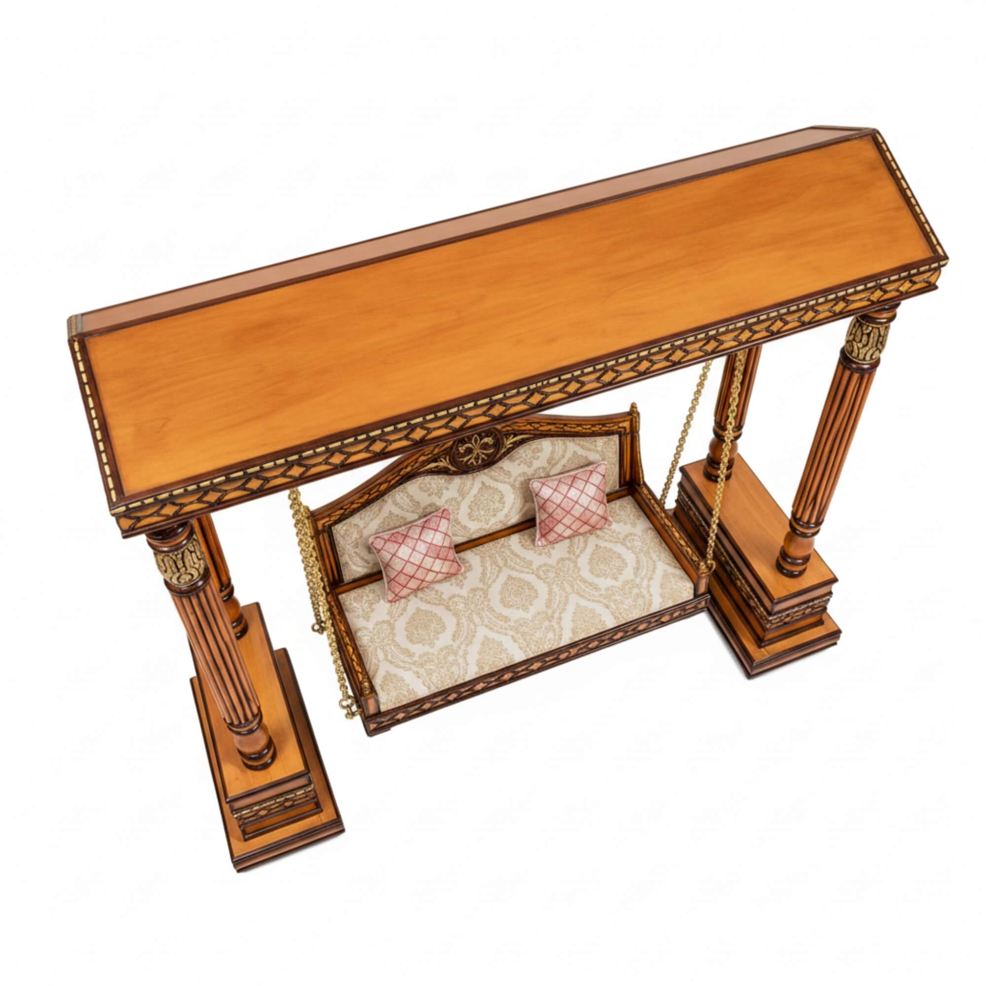 Antique swing canopy top with beige upholstery | qivly:v1:h:3a872cb338d539ed52bcf93d28daf9c7