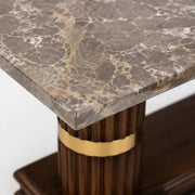Lozenge Marble Coffee Table – Sculpted Elegance with Timeless Detailing