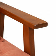 Marine Lobby Chair  Burgundy Fabric Upholstered Seat with Solid Wood Legs & Modern Design
