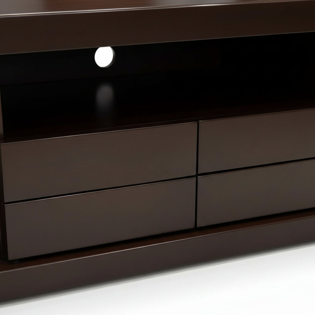 Miami Entertainment Unit- Modern Walnut Finish with Smart Storage & Style