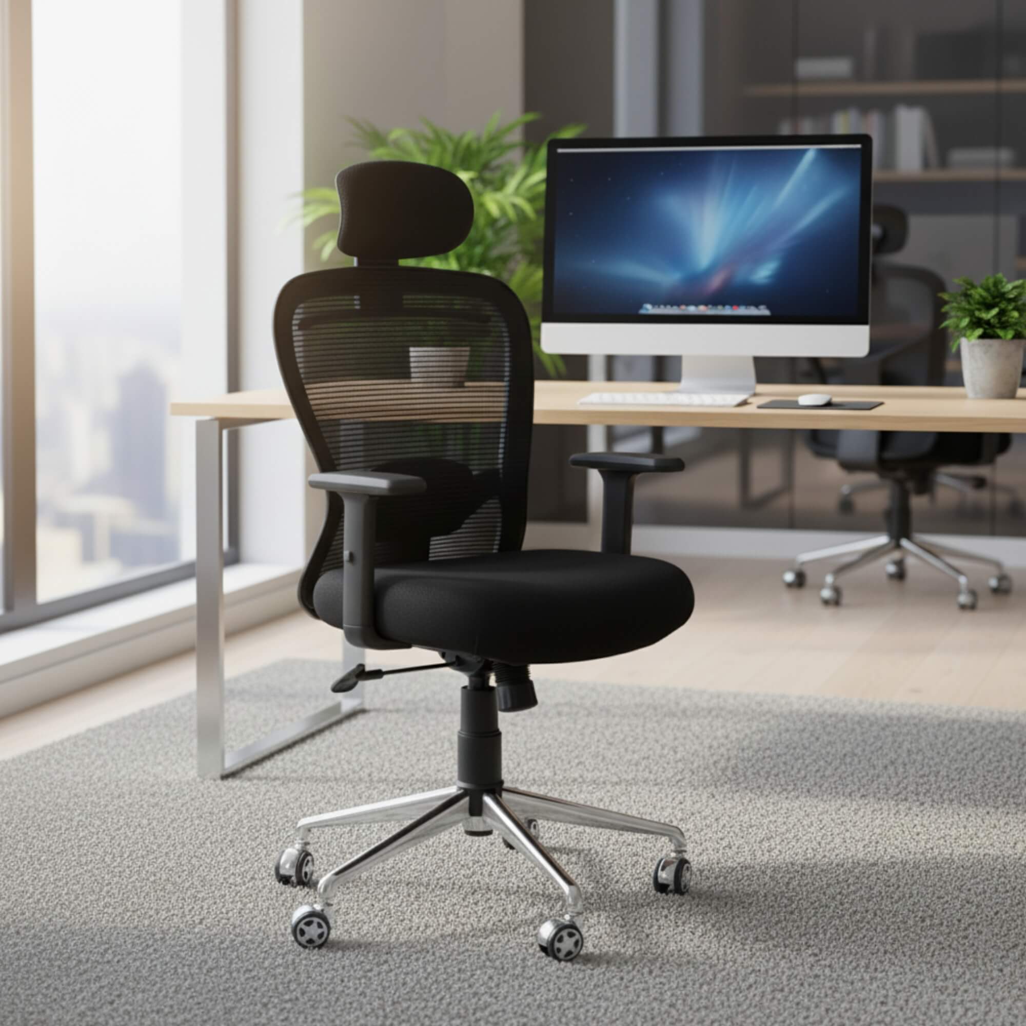 Eezy Office Chair 459A - Ergonomic Mesh Office Chair with SS Base