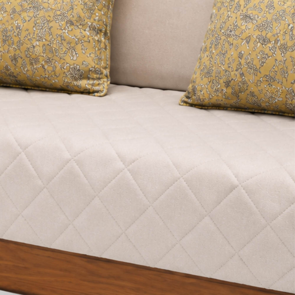 Nicco 3 Seater Sofa- Solid Wood Frame with Quilted Upholstery & Timeless Comfort