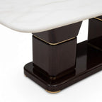Spike Marble Table 6+1 Seater – Bold Geometry with Luxe Marble Appeal