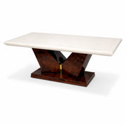 Crag Marble 6-Seater Dining Table Set - Solid Wood Luxury Dining Furniture