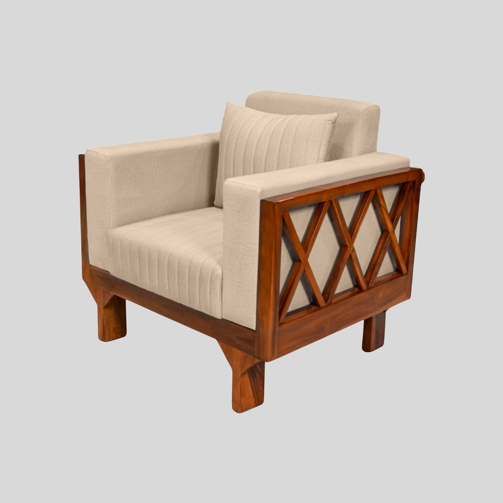 Cross 1-Seater Sofa – A Timeless Blend of Comfort and Elegance