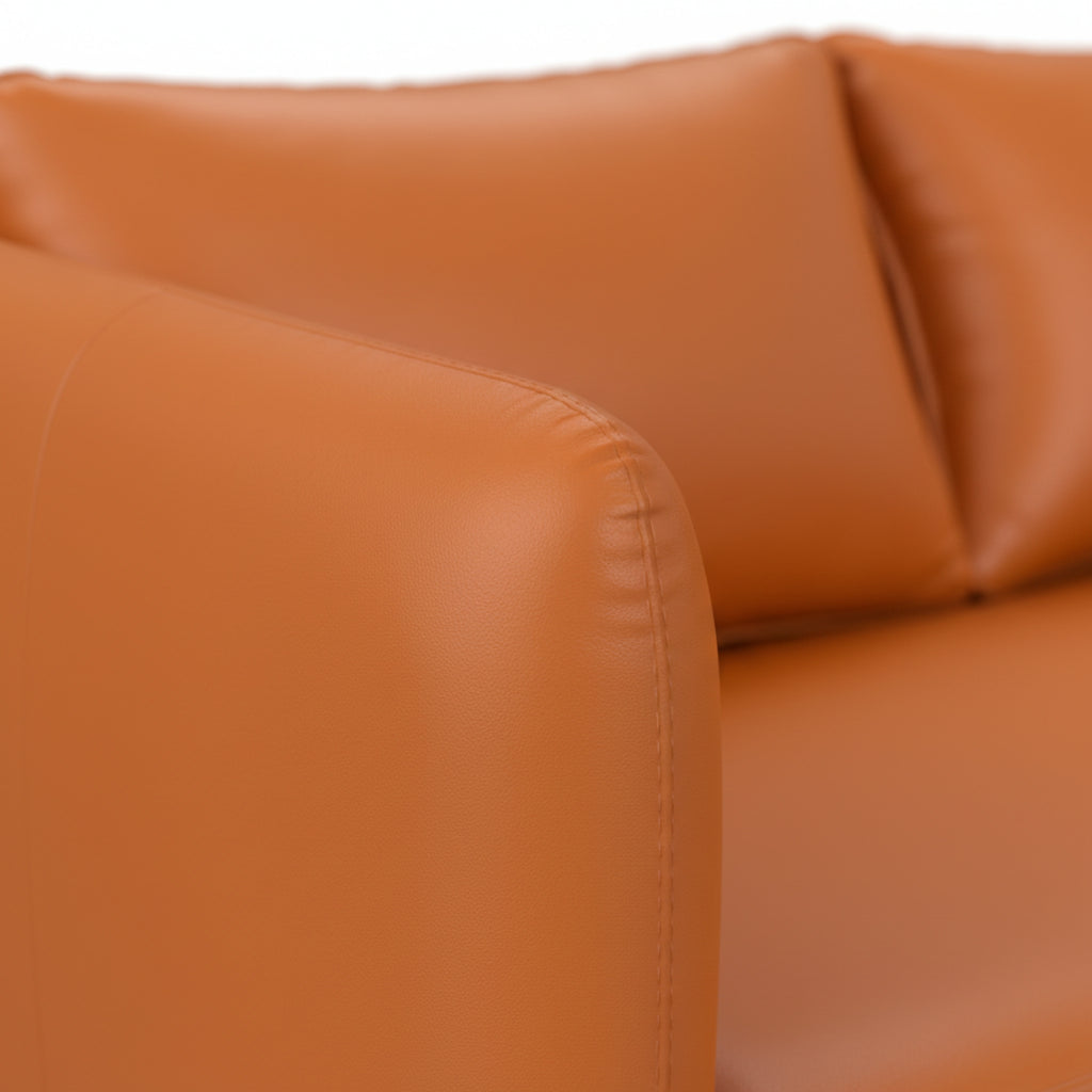 Erica Modern Maroon Leatherette Sofa – A Statement of Comfort & Style