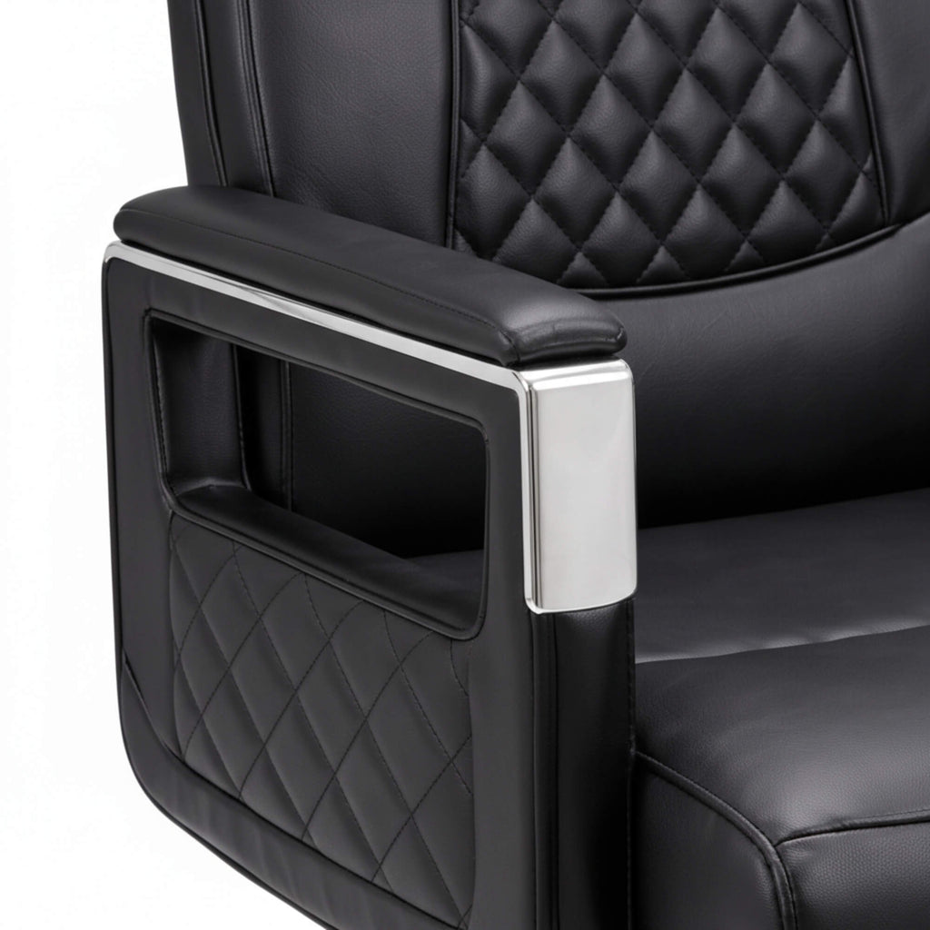 Eezy Office Chair 758  Modern Leatherette Office Chair with SS Base