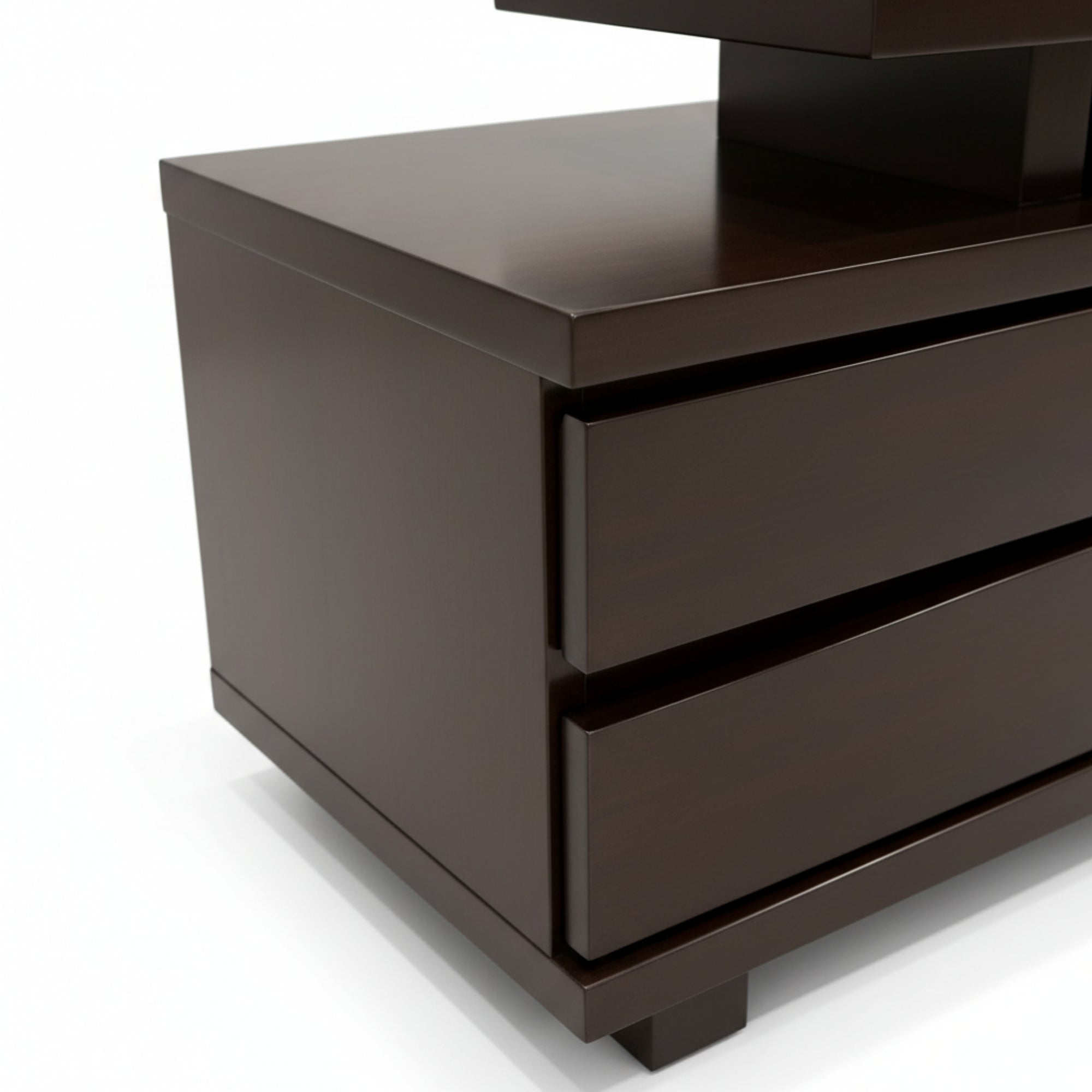 Oliver Entertainment Unit- Glossy Walnut Design with Spacious Modern Storage