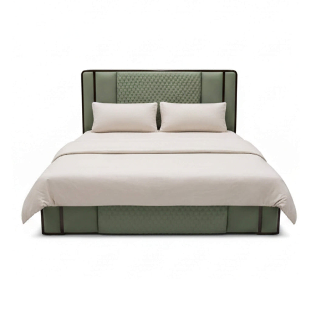 Milano Double Bed With Storage – Upholstered Frame with Cushioned Headboard