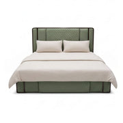 Milano Double Bed With Storage – Upholstered Frame with Cushioned Headboard
