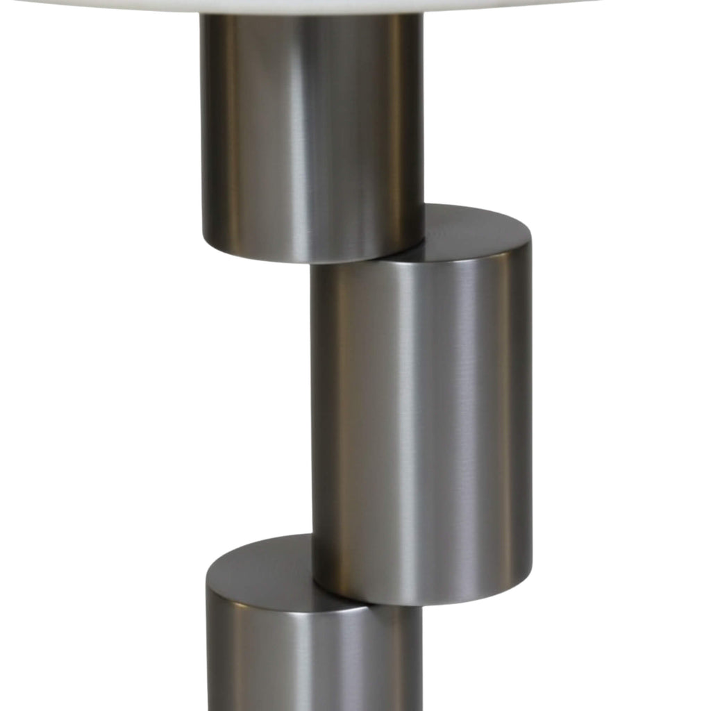 230# End Table  Round Marble-Finish Side Table with Modern Metal Base