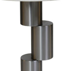 230# End Table  Round Marble-Finish Side Table with Modern Metal Base
