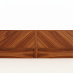 Square King Bed with Pullout Storage- Elegant Walnut Finish with Smart Bedroom Organization